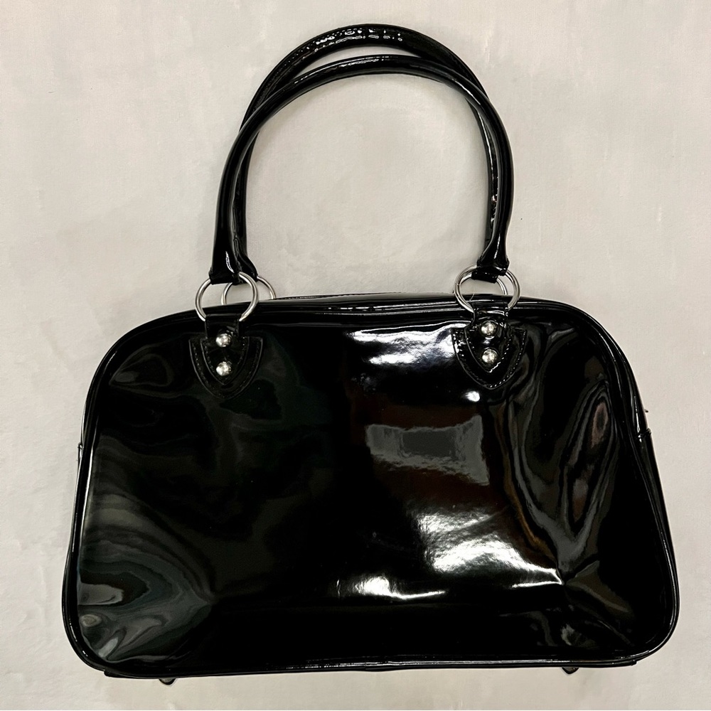 Lux de Ville Gold Metallic Sparkle & Black Handbag - Picture 2 of 11